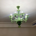 Silva   Chandelier Retro Glass  Yellow&Green&Clear