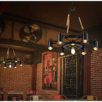 Epoch Industrial LED Pendant Light Black Metal/Rope Cafe/Bar