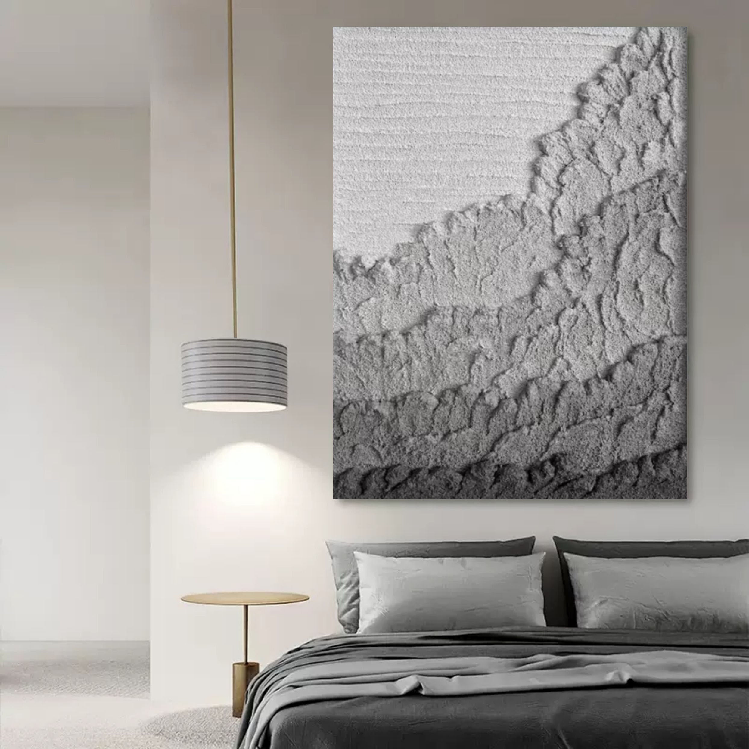 Gray Mountain Texture Wall Art Minimalist