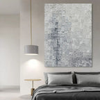 Silver Gray Textured Grid Wall Art