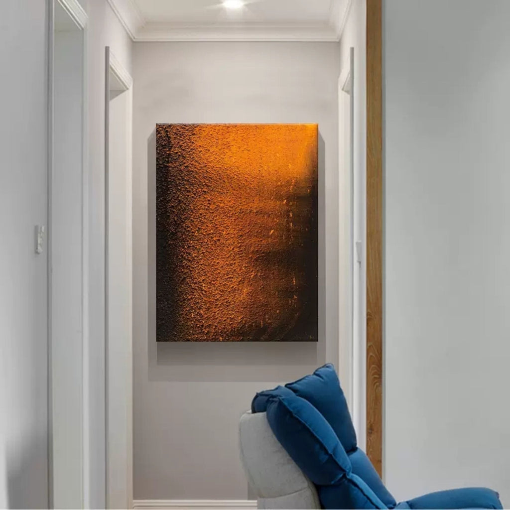 Burnt Orange Gradient Texture Oil Painting