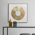 Gold Textured Ring Minimalist Abstract Oil Painting