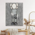 Kaws Companion with Pink Doll Pop Art Painting