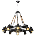 Epoch Industrial LED Pendant Light Black Metal/Rope Cafe/Bar