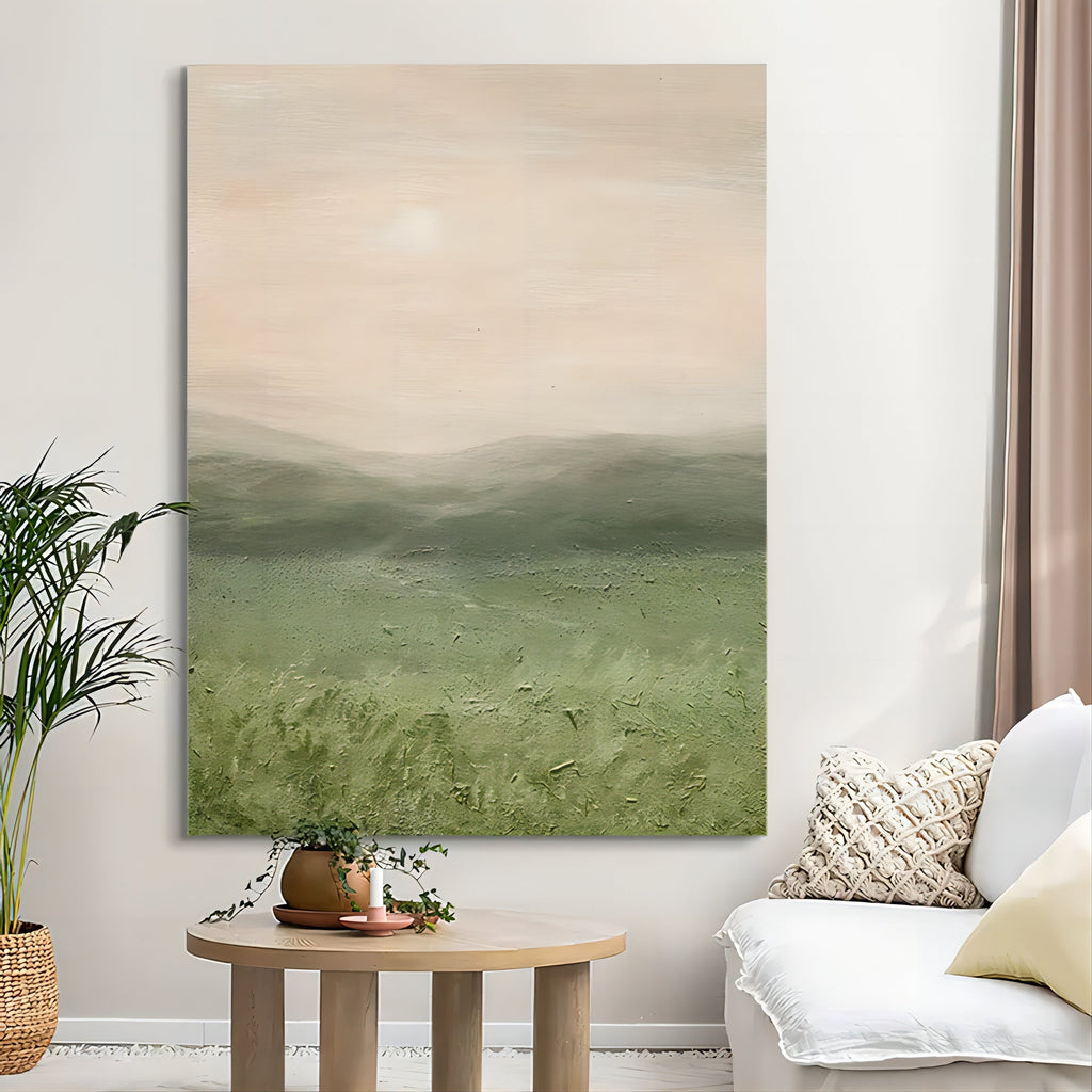 Serene Green Valley Art Oil Painting