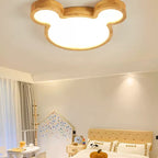 Aria Modern Flush Mount Ceiling Light Wood Living Room/Bedroom