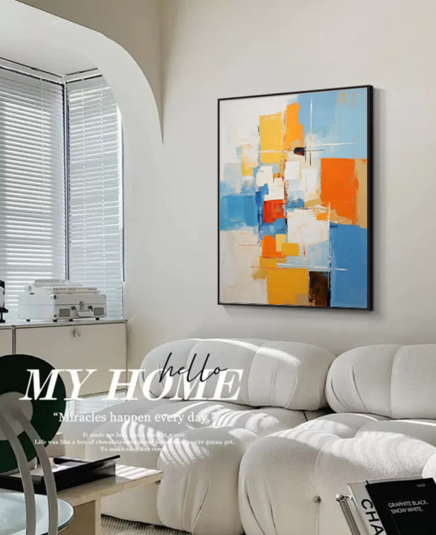 Wall Art Abstract Geometric Color Block Dopamine