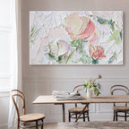Soft Pink Roses Impasto Painting