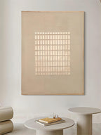 Wabi-Sabi Minimalist Neutral Grid Texture Oil Painting