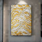 Luxe Gold Vein Marble Swirl Impasto Painting