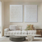 Set Of 2 Minimalist Textured Diptych Bas-Relief Painting