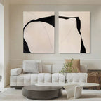Organic Diptych Art Oil Painting Set Of 2