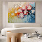 Vibrant Floral Impasto Oil Painting