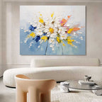 Tactile Impasto Floral Oil Painting Blooms Framed