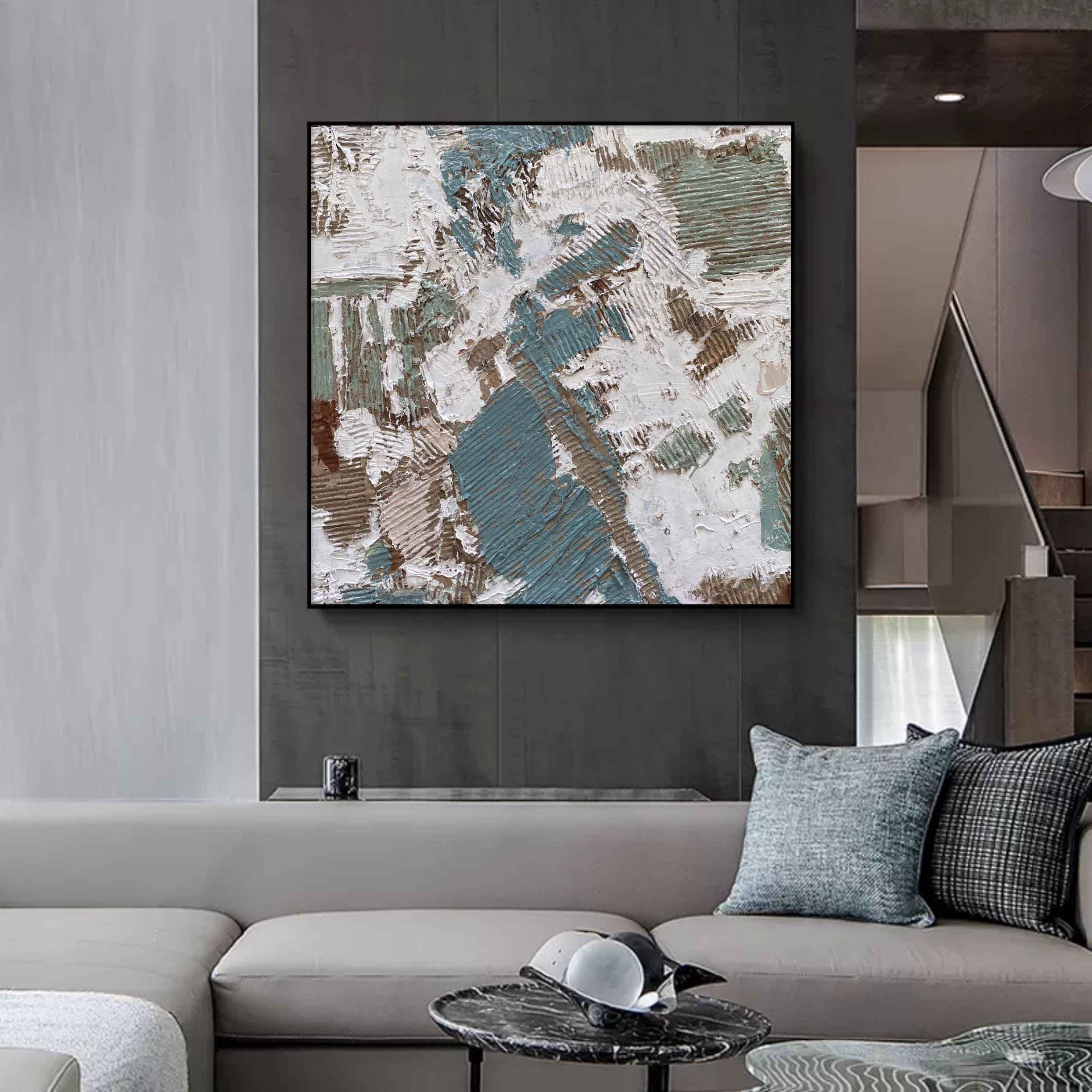 Textured Abstract Patchwork Painting