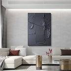 Dark Gray Textured Abstract Wall Art Modern Industrial