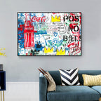 Wall Art Abstract Graffiti Vibrant Hand Drawn