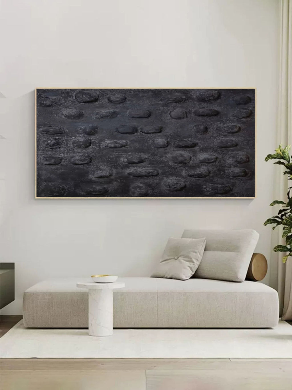 Plaster Art Dark Textured Stone Pattern Abstract Painting