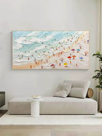 Aerial Beach Painting Impasto Coastal Wall Art