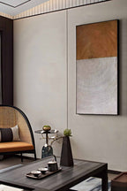 Wabi Sabi Wall Art Two Circular Texture Vertical