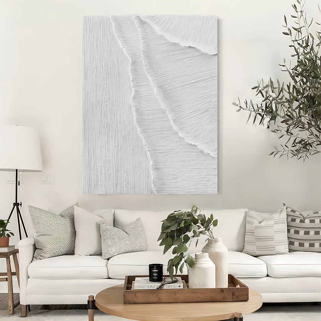 Monochrome Textured Wave Oil Painting