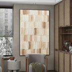 Terracotta Textured Grid Oil Painting