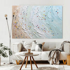 Beach Wave with Confetti Impasto Painting