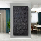 Plaster Art Dark Textured Stone Pattern Abstract Painting