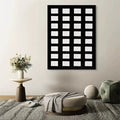 Black And White Grid Textured Wall Art