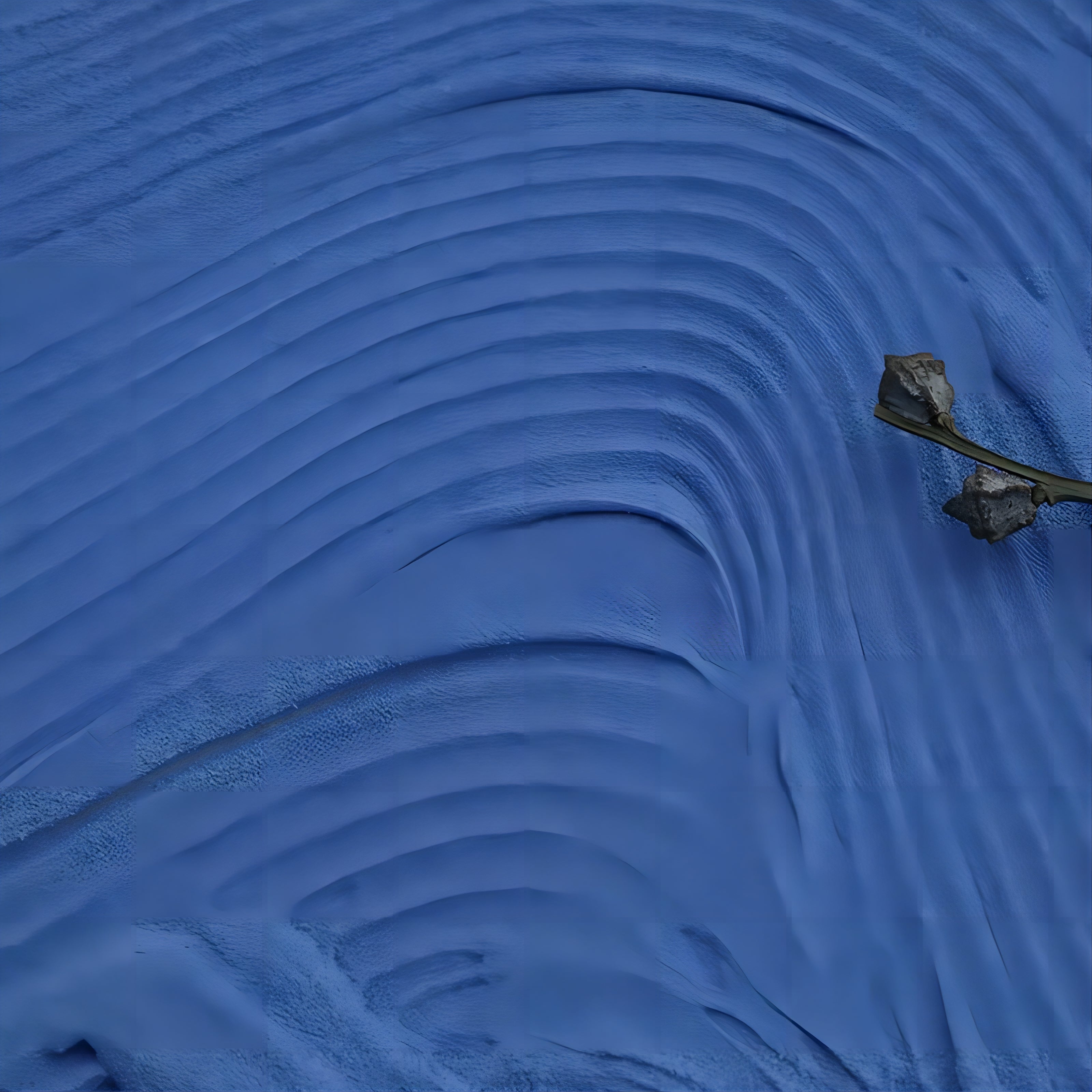 Deep Blue Wave Texture Oil Painting