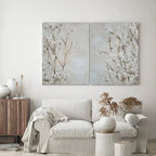 Textured Neutral Floral Impasto Painting