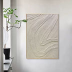 Plaster Minimalist White Textured Flow Wall Art