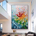 Vibrant Floral Impasto Painting Textured Blooming Flower