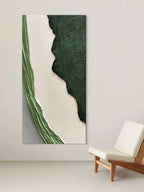 Green White Landscape 3D Textured Painting