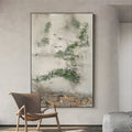 Wabi-Sabi Moss & Stone Abstract Painting