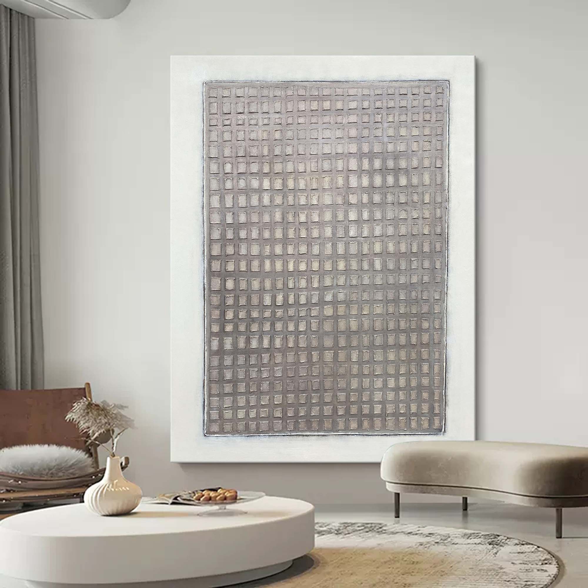 Minimalist Textured Grid Painting