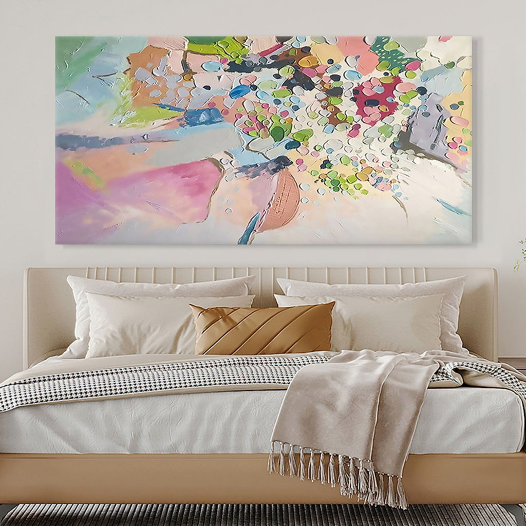 Vibrant Confetti Dot Impasto Painting