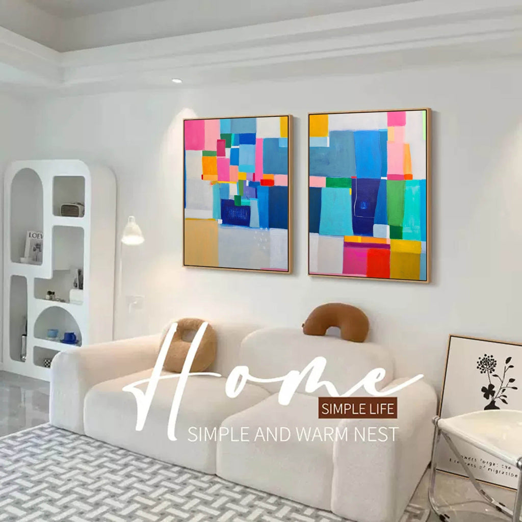 Wall Art Abstract Geometric Color Block Lyrical
