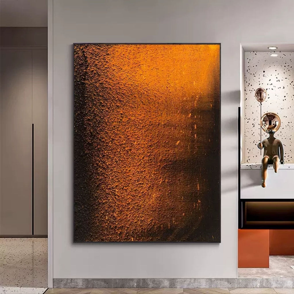 Burnt Orange Gradient Texture Oil Painting
