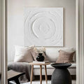 Plaster Art White Circular Texture 3D Painting
