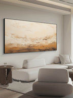 Earthy Toned Textured Landscape Oil Painting