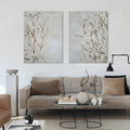 Textured Neutral Floral Impasto Painting