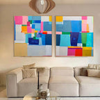 Wall Art Abstract Geometric Color Block Lyrical