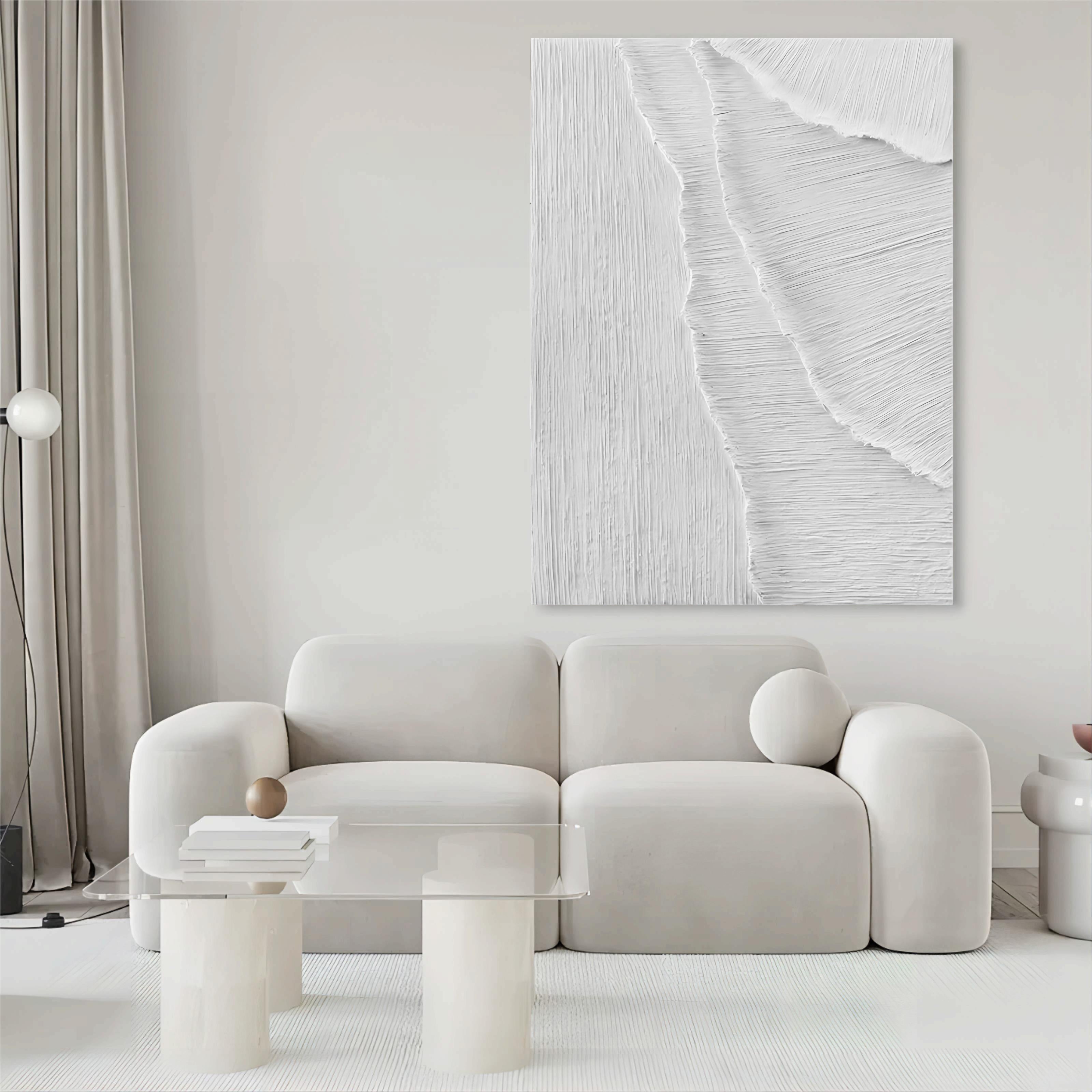 Monochrome Textured Wave Oil Painting