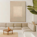 Wabi-Sabi Minimalist Neutral Grid Texture Oil Painting