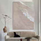 Wabi-Sabi Wall Art Soft Pink Beach Wave Painting