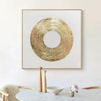 Gold Textured Ring Minimalist Abstract Oil Painting
