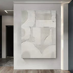 Wabi-Sabi Wall Art Neutral Tone Geometric Painting