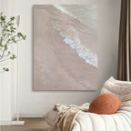 Wabi-Sabi Wall Art Soft Pink Beach Wave Painting