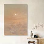 Serene Coastal Sunrise Landscape Oil Painting